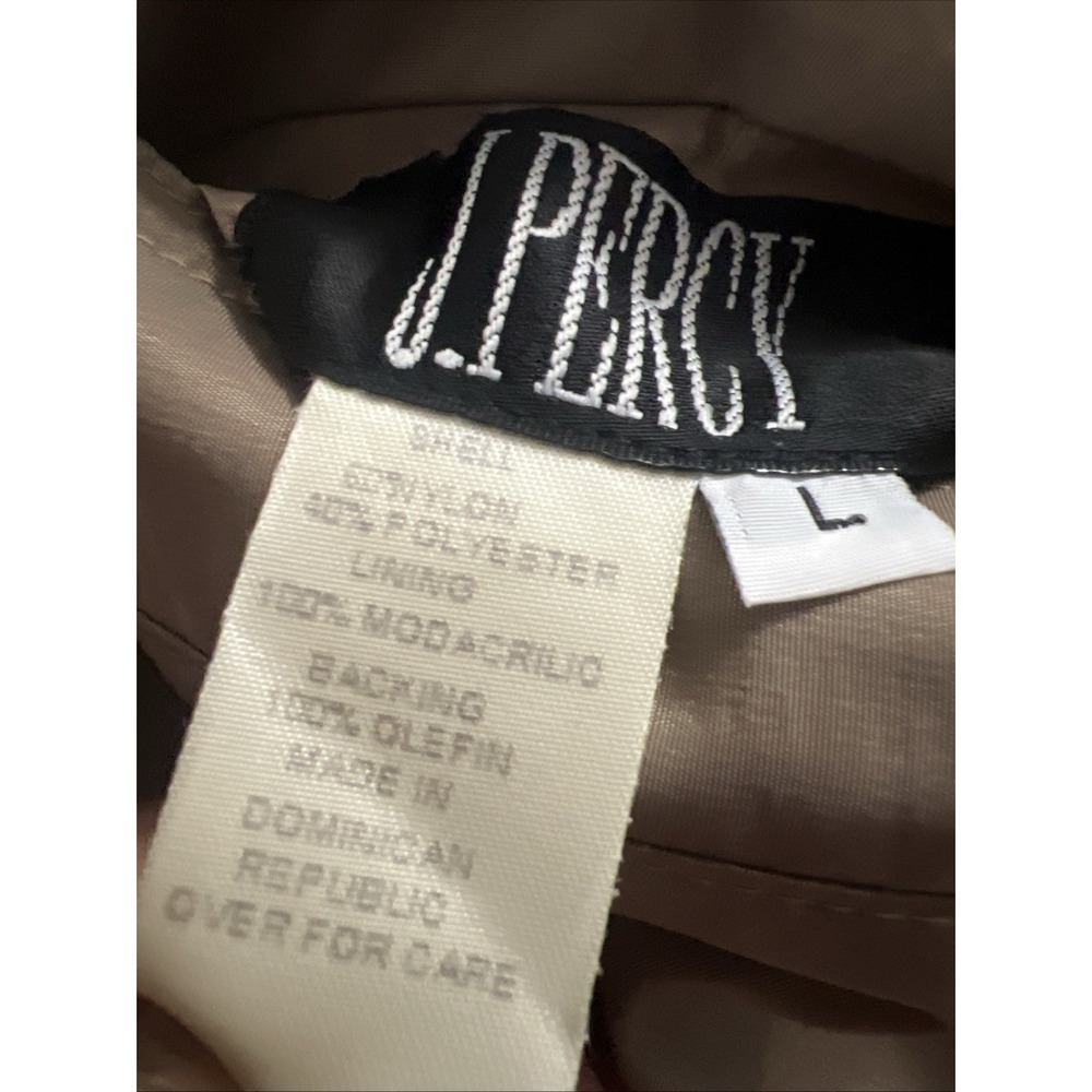 Coat Beige Outside . Inside brown reversable‎ Size large Very Soft - Picture 14 of 16